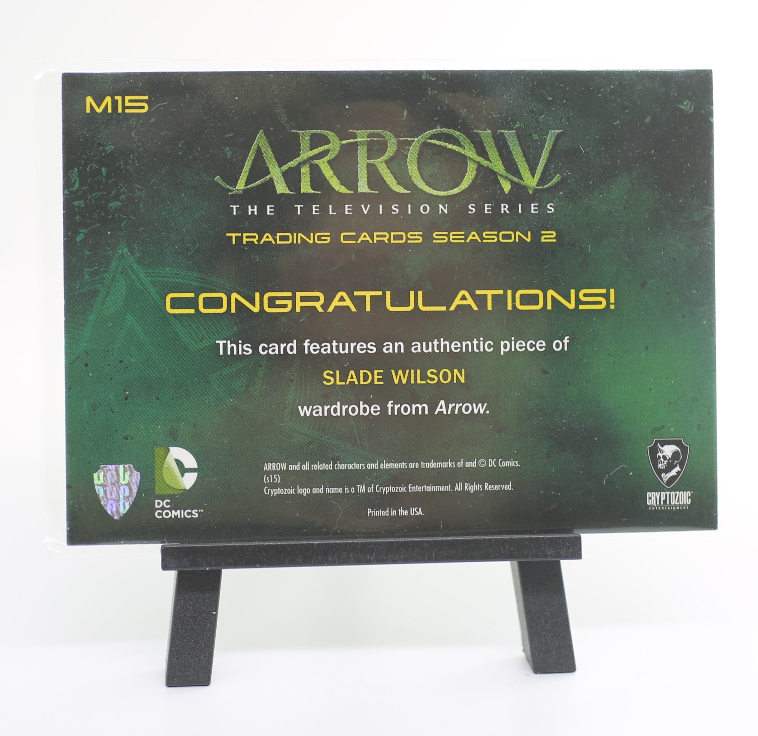 DC Arrow TV Show Season 2 Wardrobe Costume Card Manu Bennett Slade Willson - الصورة 2