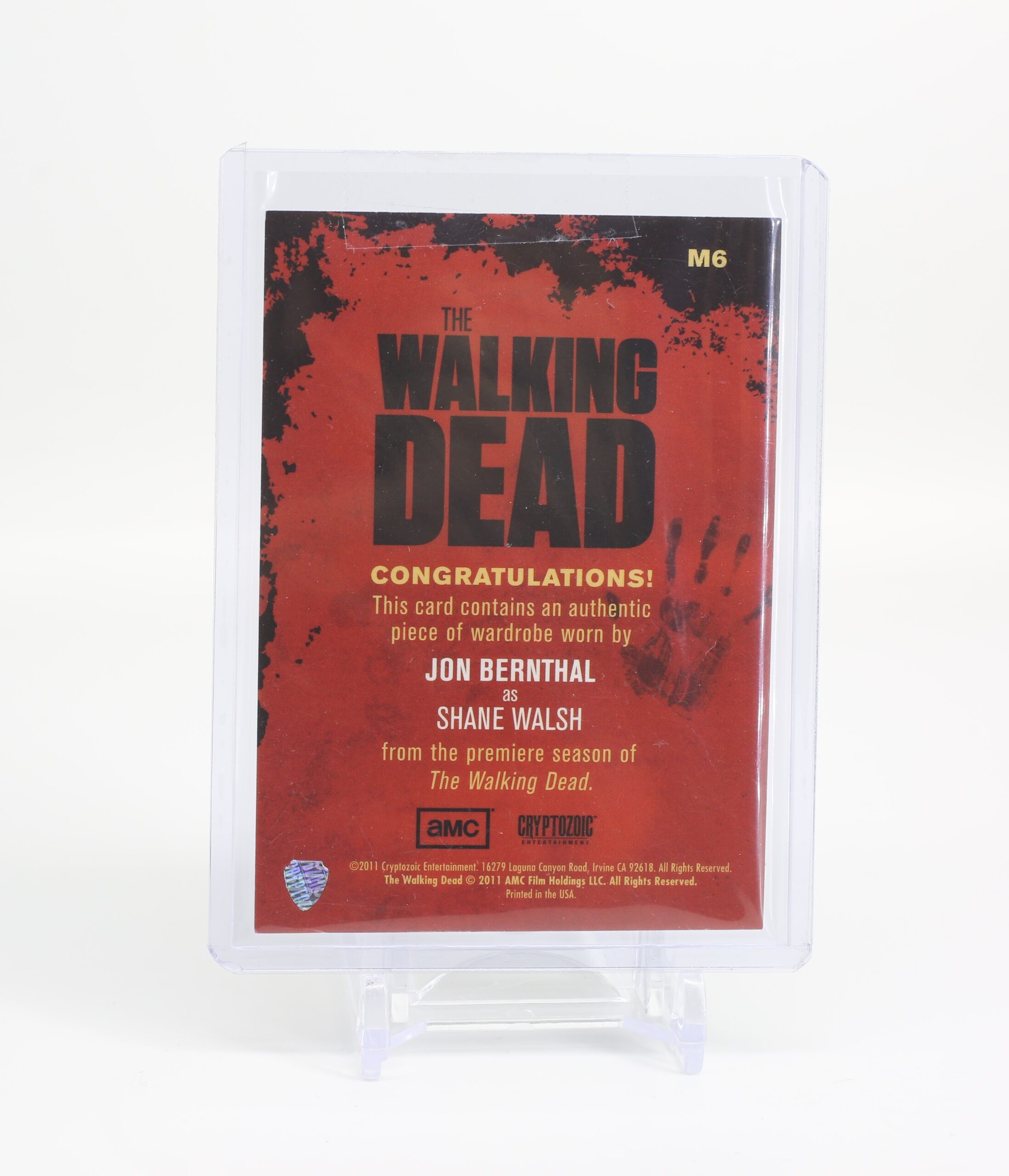 THE WALKING DEAD SEASON 1 JON BERNTHAL/SHANE WALSH WARDROBE CARD #M6 - Image 2