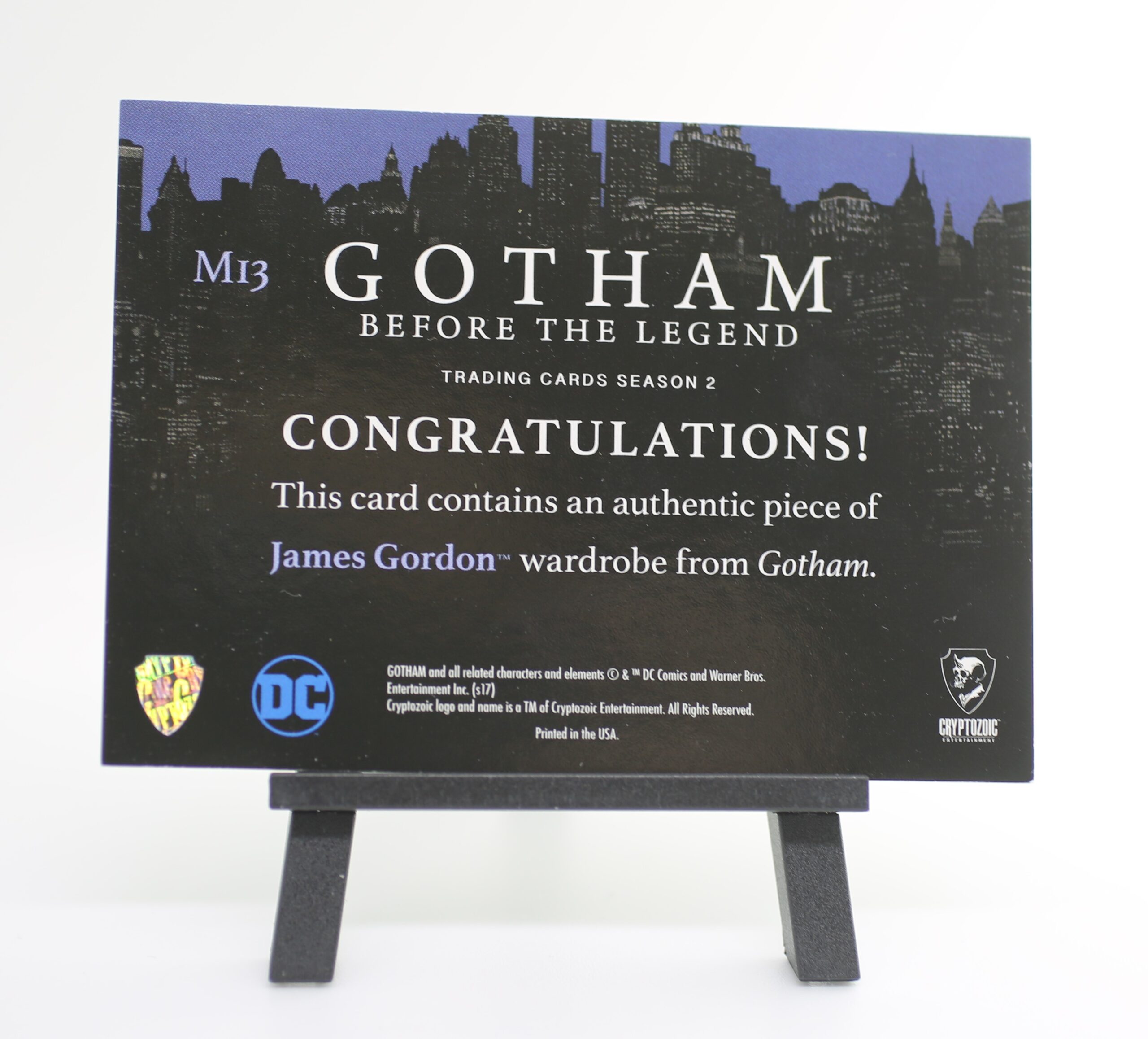 Cryptozoic Gotham Season 2 Ben McKenzie Wardrobe Relic #M13 - Image 2